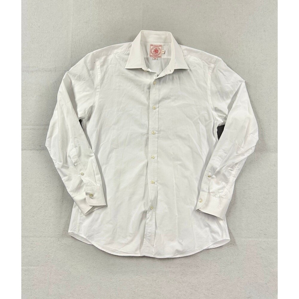 J. Press White Long Sleeve Button Down Dress Shirt Medium